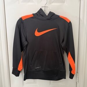 Nike Kids' Black and Orange Therma-Fit Hoodie YM